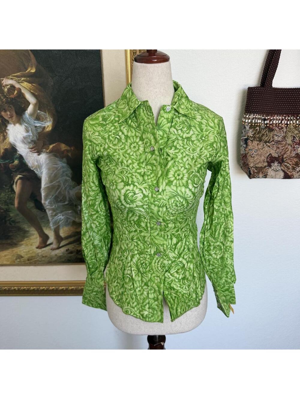 Vintage Deadstock Western Pearl Snap Blouse